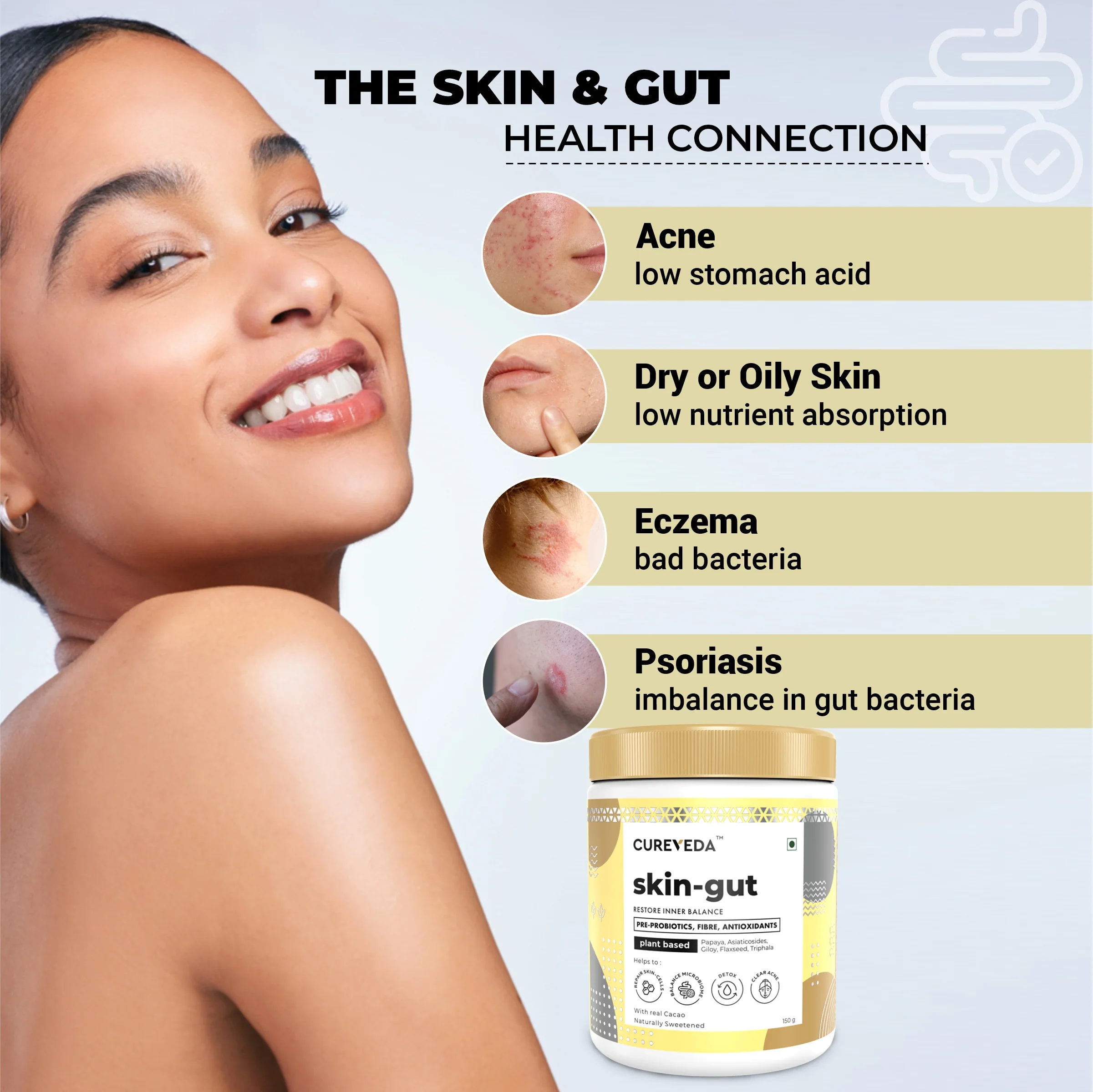 Cureveda Skin-gut with Pre-probiotics - Image 8