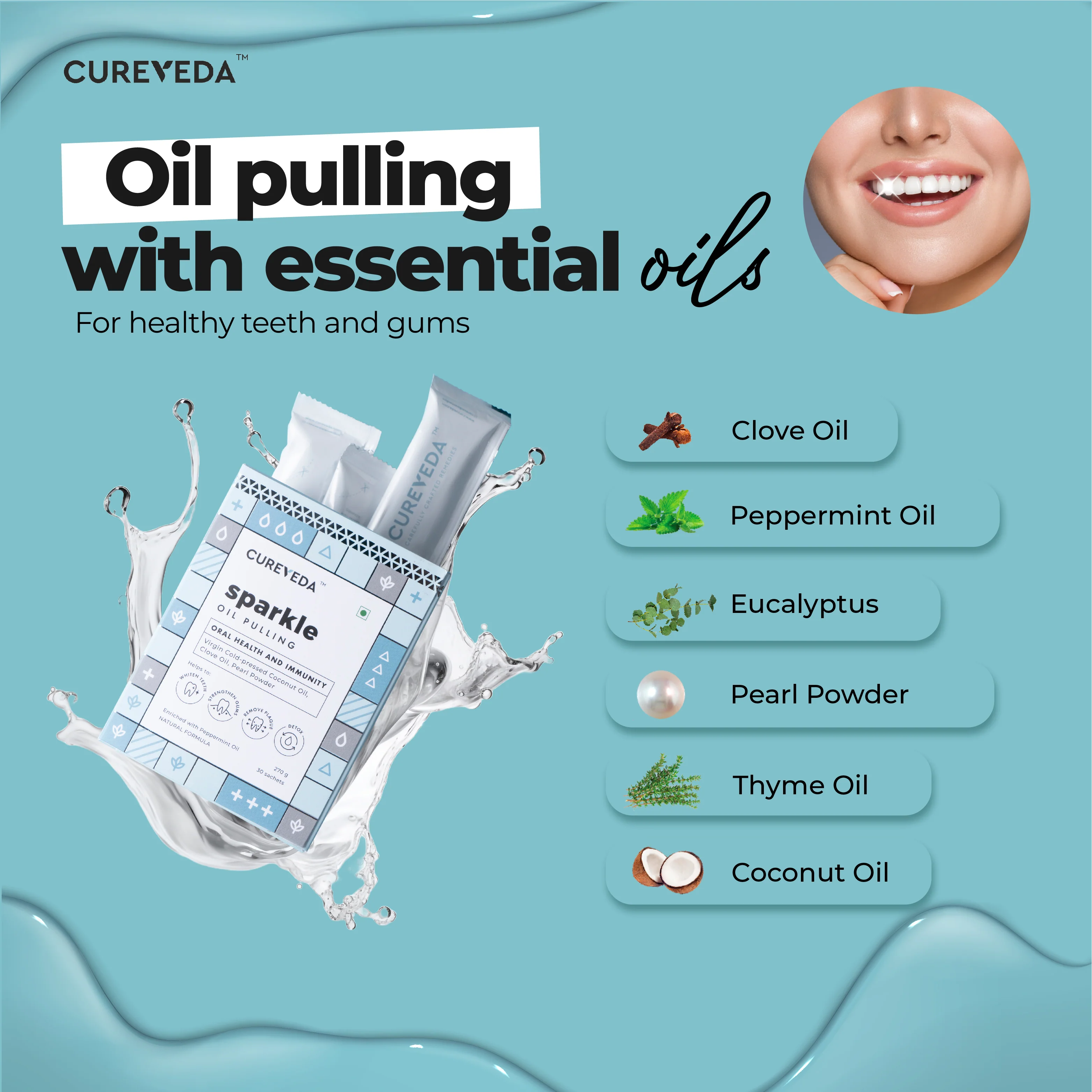 Cureveda Sparkle : Oil Pulling with Coconut Oil - Image 3