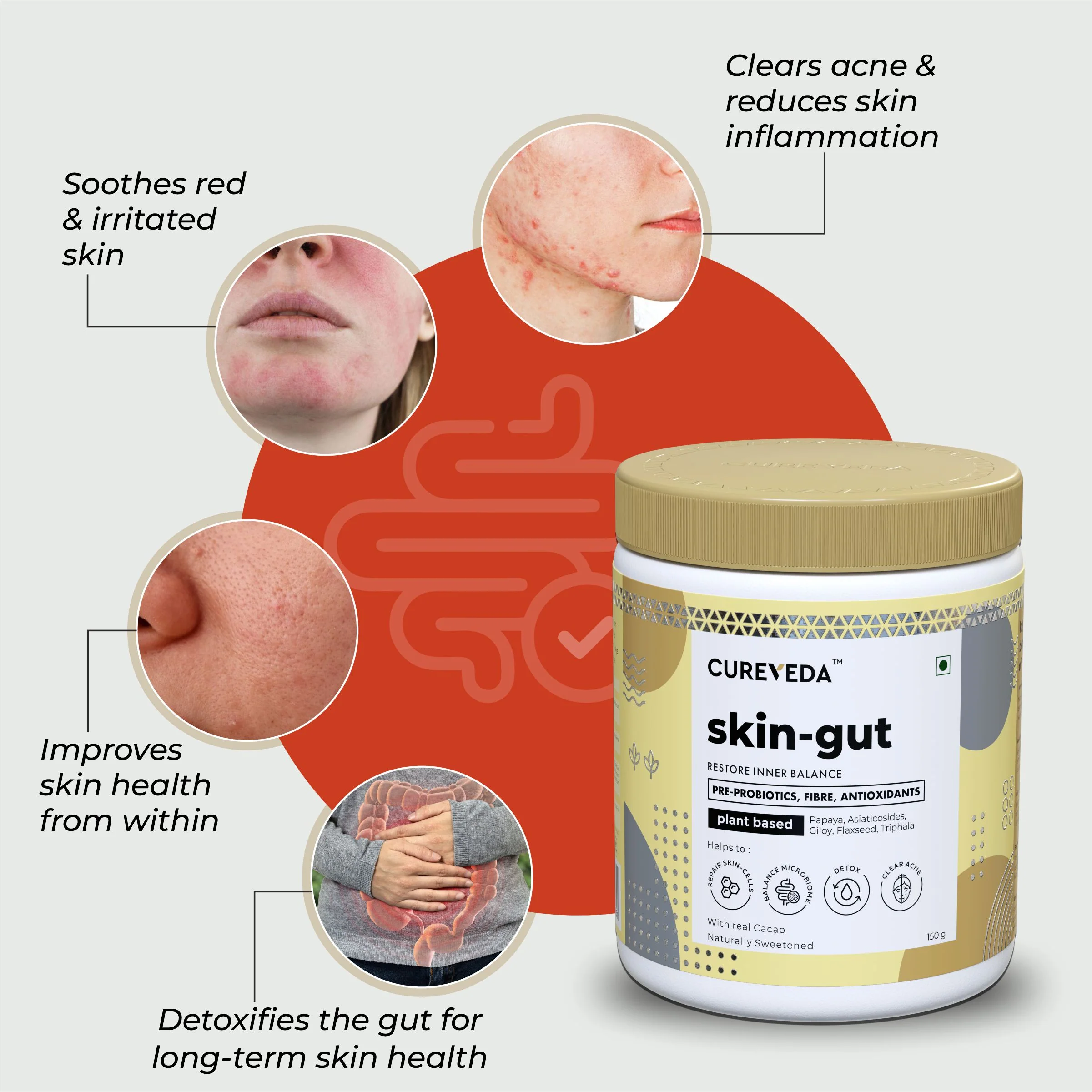 Cureveda Skin-gut with Pre-probiotics - Image 5